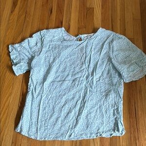 Abercrombie & Fitch Blue Boxy Short Sleeve Blouse